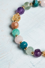 Sertifikalı Doğal Taşlardan Chakra Dengeleyici Kombin Bileklik – Ametist, Pembe Kuvars, Güneş Taşı, Apatit, Sitrin, Florit, Amazonit