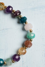 Sertifikalı Doğal Taşlardan Chakra Dengeleyici Kombin Bileklik – Ametist, Pembe Kuvars, Güneş Taşı, Apatit, Sitrin, Florit, Amazonit