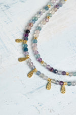 Sertifikalı Florit ve Gümüş Charm Detaylı Özel Tasarım Doğal Taş Kolye