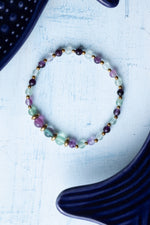 Sertifikalı Florit ve Hematit Doğal Taş Bileklik (4-6m Taşlar)