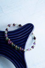 Sertifikalı Florit ve Hematit Doğal Taş Bileklik (4-6m Taşlar)