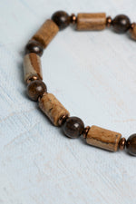 Sertifikalı Fosil Jasper Doğal Taş Bileklik – Topraklanma ve Güç