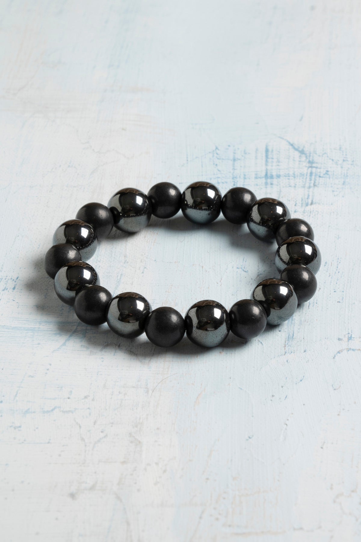 Sertifikalı Hematit ve Şungit Koruyucu Doğal Taş Bileklik – 10 mm