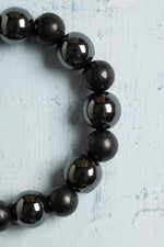 Sertifikalı Hematit ve Şungit Koruyucu Doğal Taş Bileklik – 10 mm