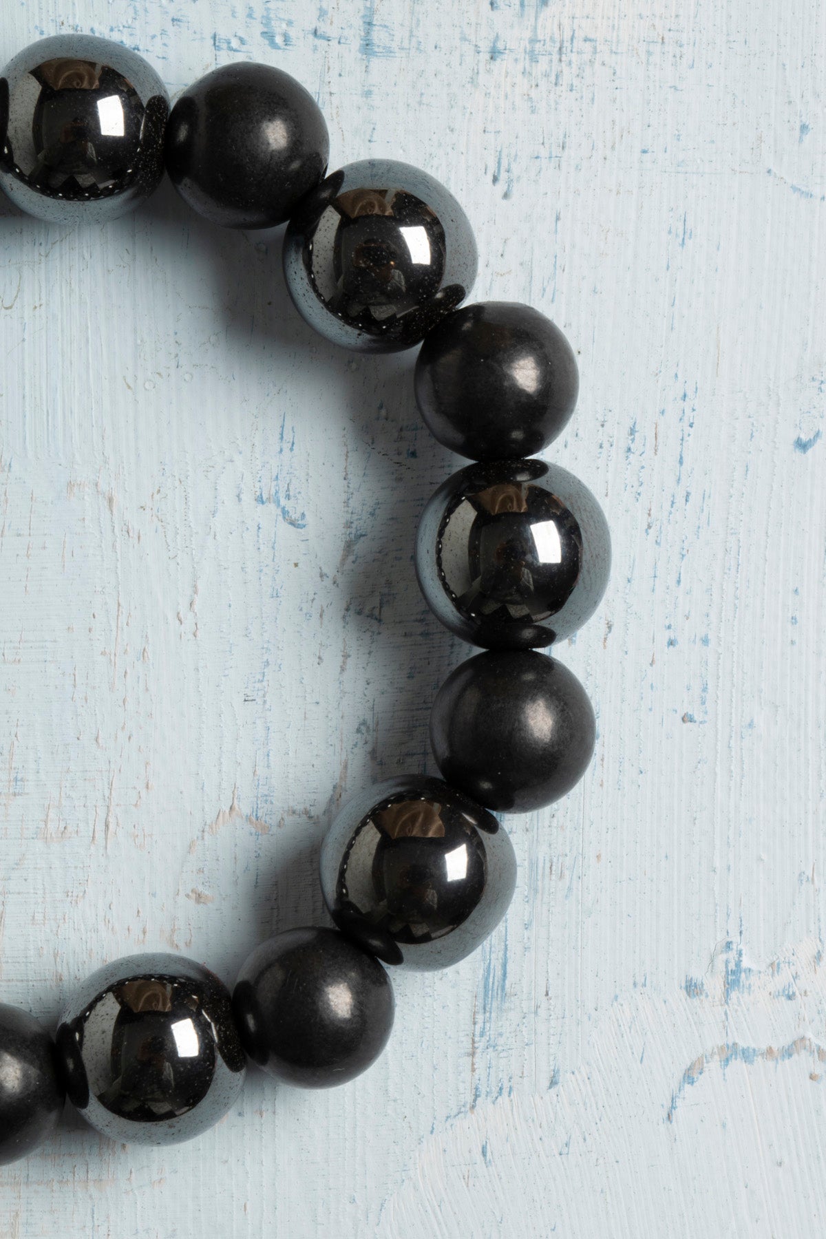 Sertifikalı Hematit ve Şungit Koruyucu Doğal Taş Bileklik – 10 mm