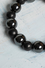 Sertifikalı Hematit ve Şungit Koruyucu Doğal Taş Bileklik – 10 mm