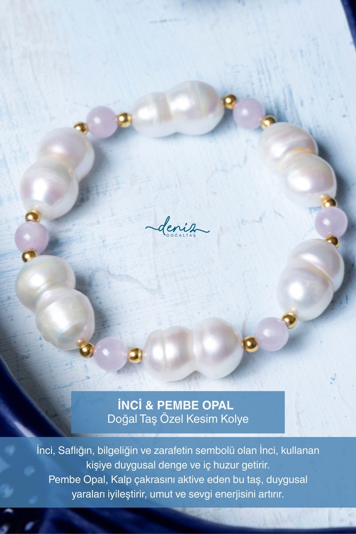 Sertifikalı İnci Pembe Opal Doğal Taş Bileklik