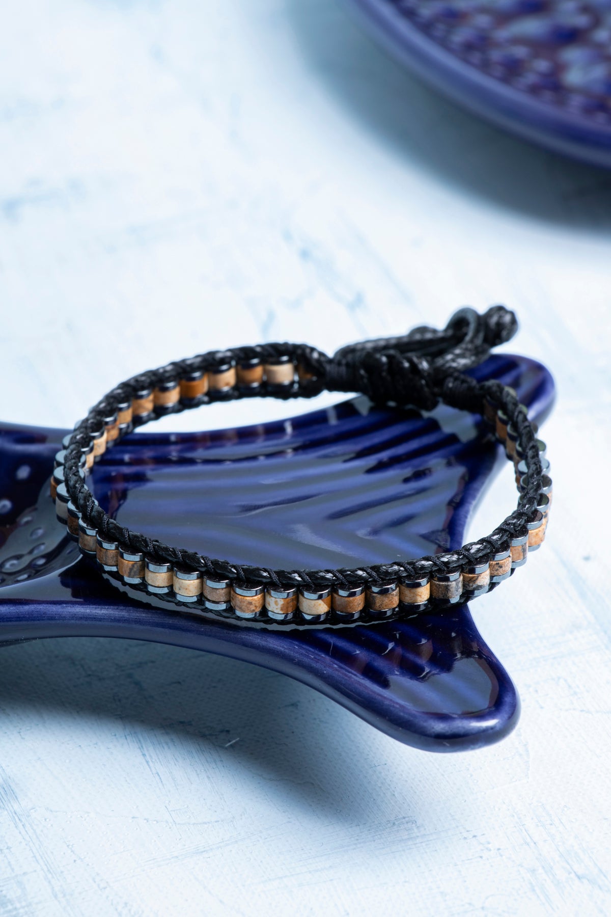 Sertifikalı Jasper - Hematit Doğal Taş Erkek Bileklik