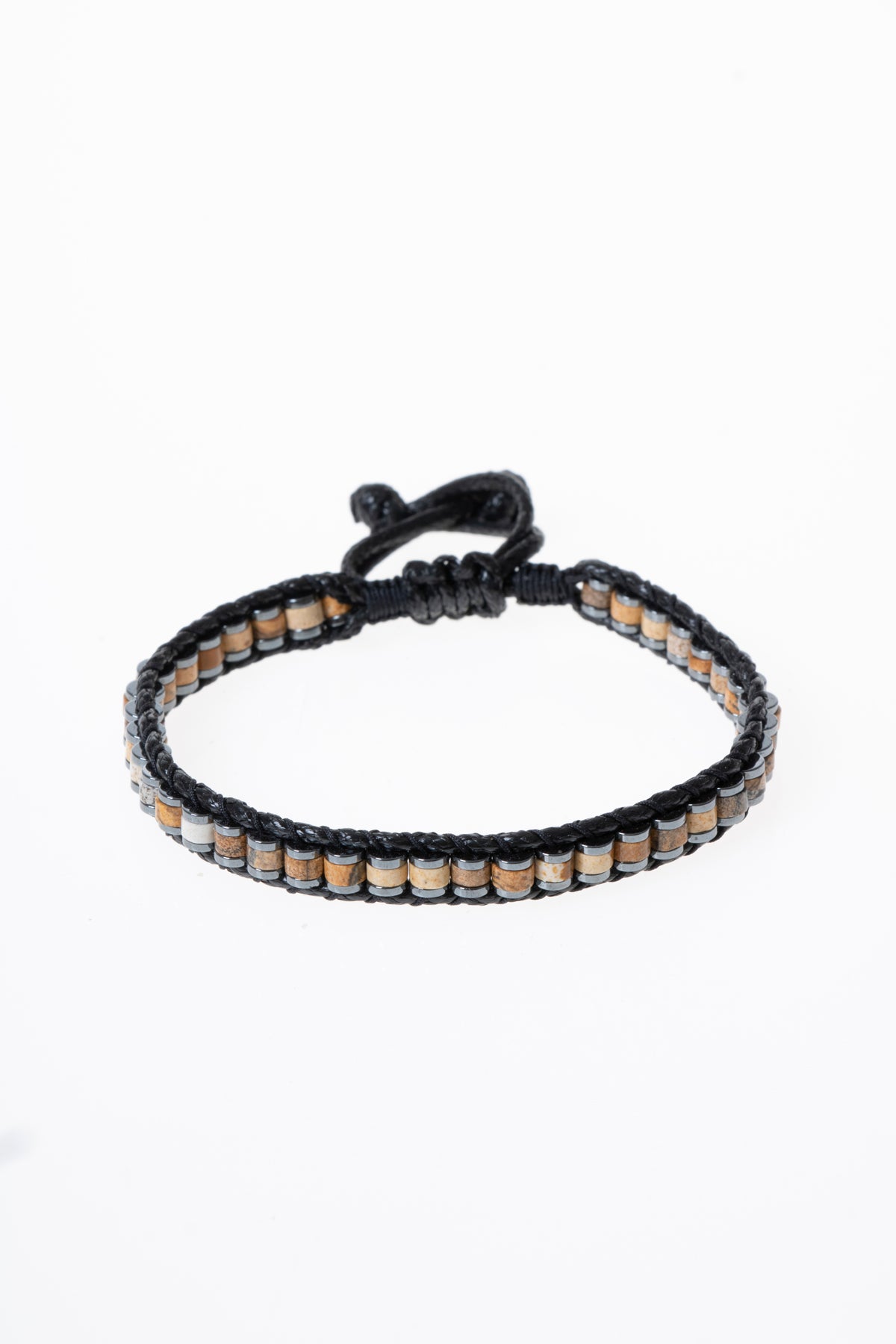 Sertifikalı Jasper - Hematit Doğal Taş Erkek Bileklik