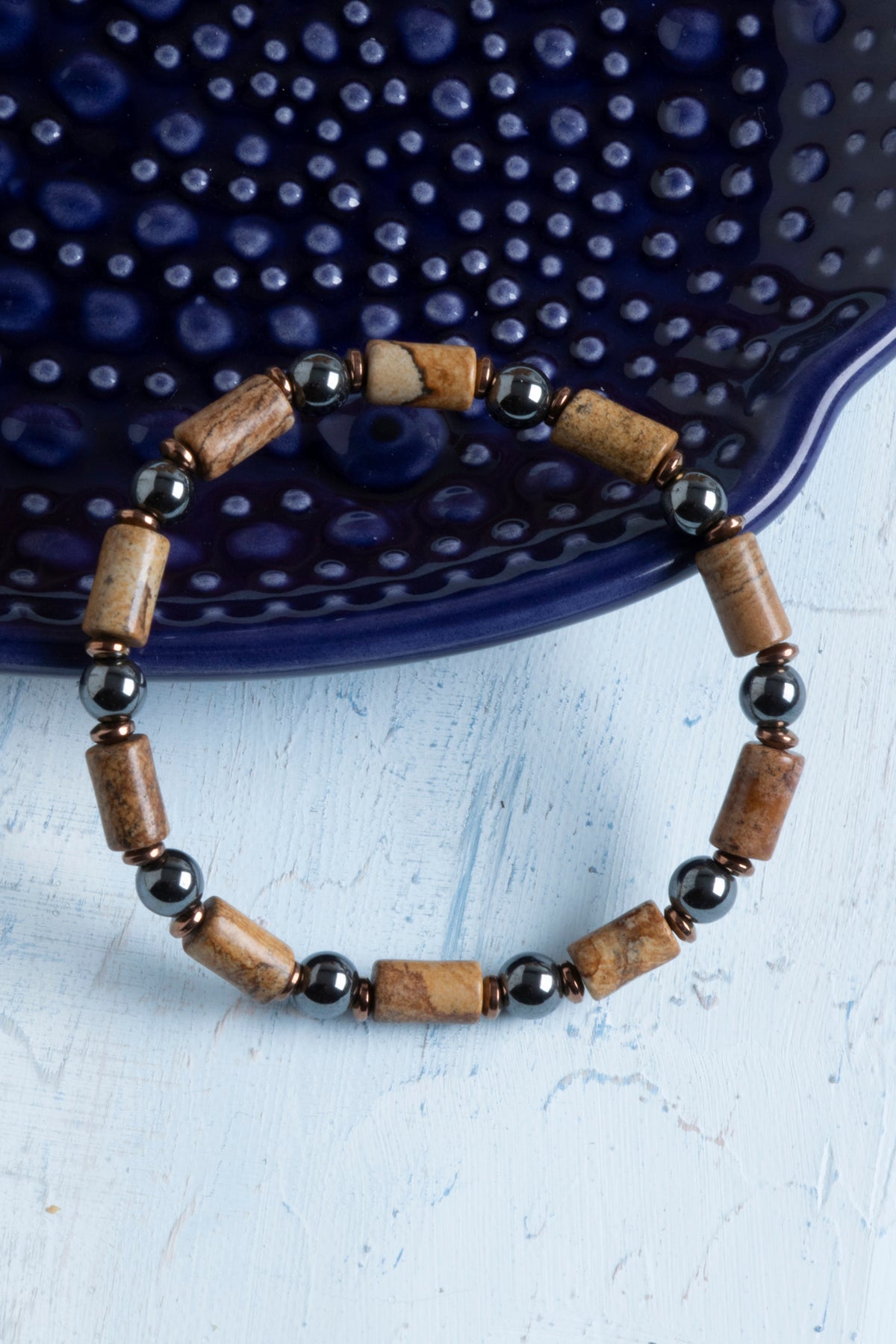 Sertifikalı Jasper, Trehartz ve Hematit Doğal Taş Bileklik