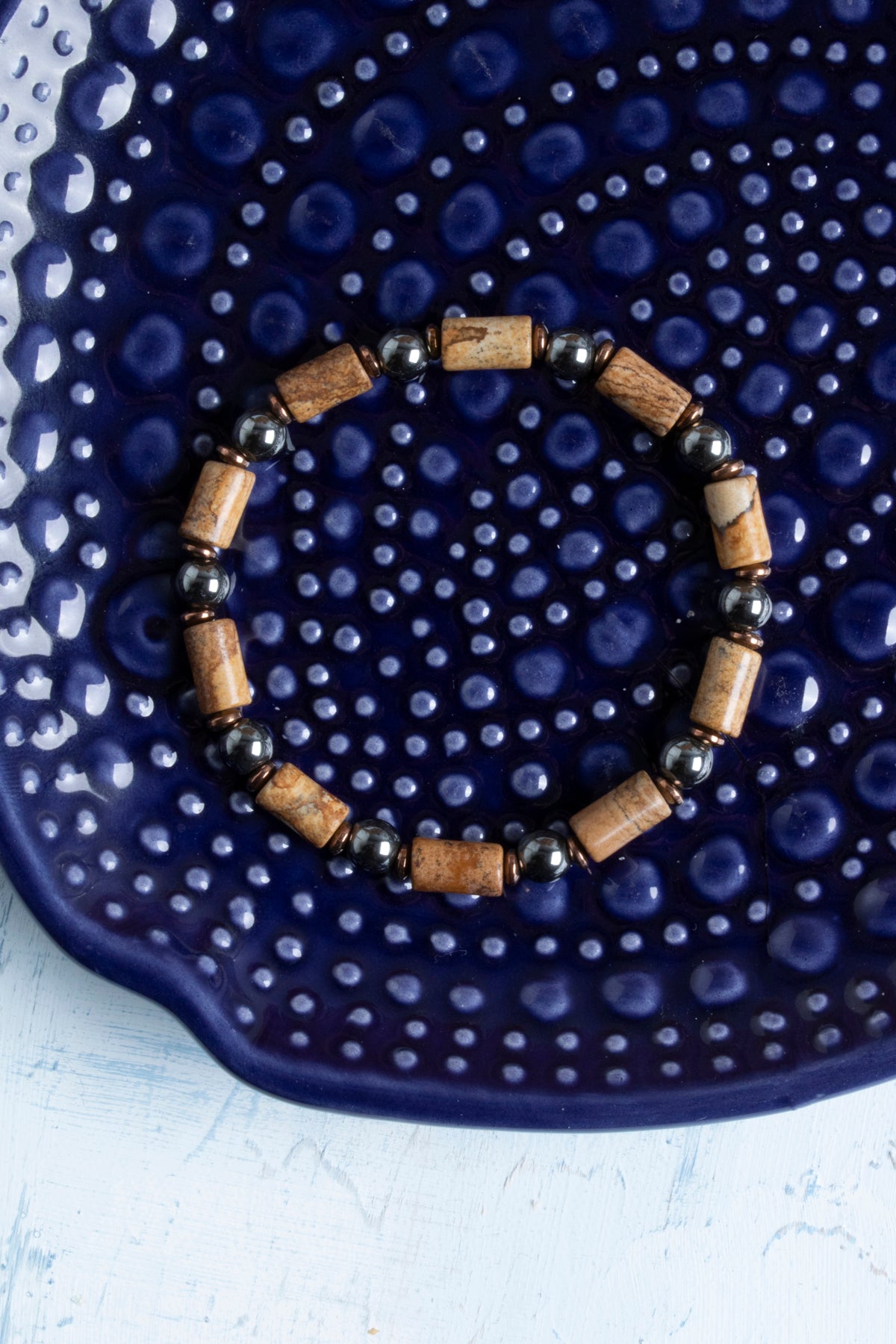 Sertifikalı Jasper, Trehartz ve Hematit Doğal Taş Bileklik