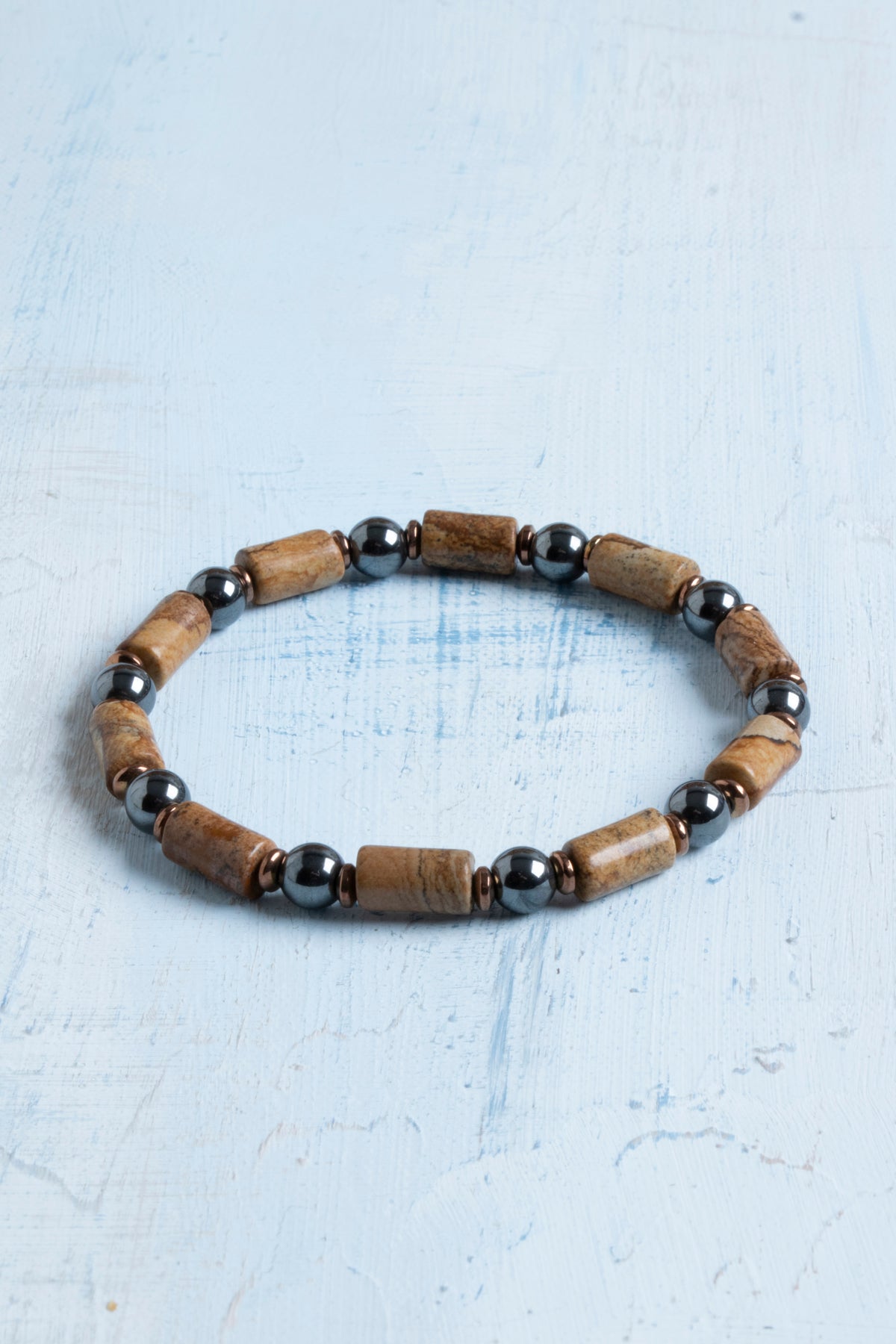 Sertifikalı Jasper, Trehartz ve Hematit Doğal Taş Bileklik