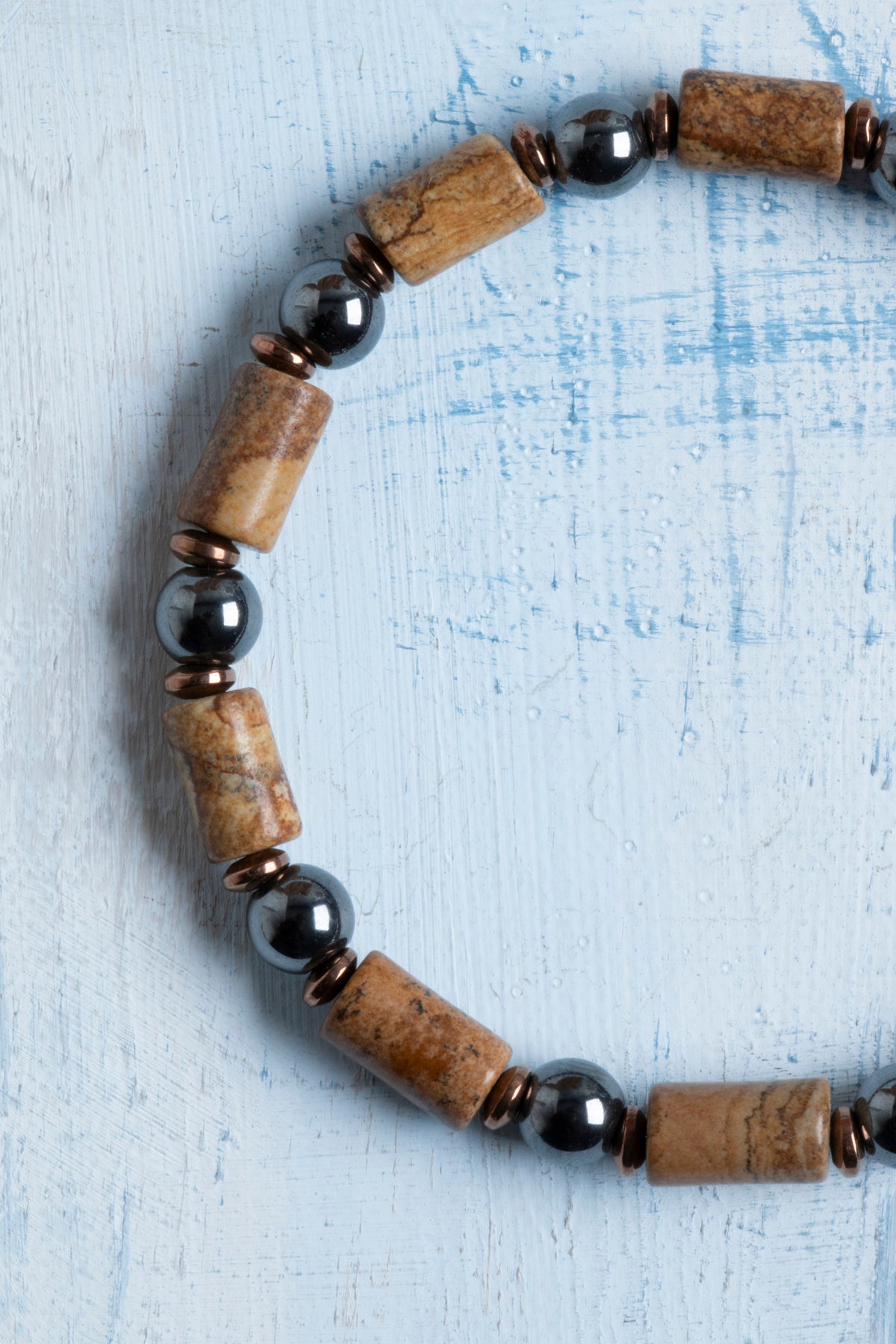 Sertifikalı Jasper, Trehartz ve Hematit Doğal Taş Bileklik