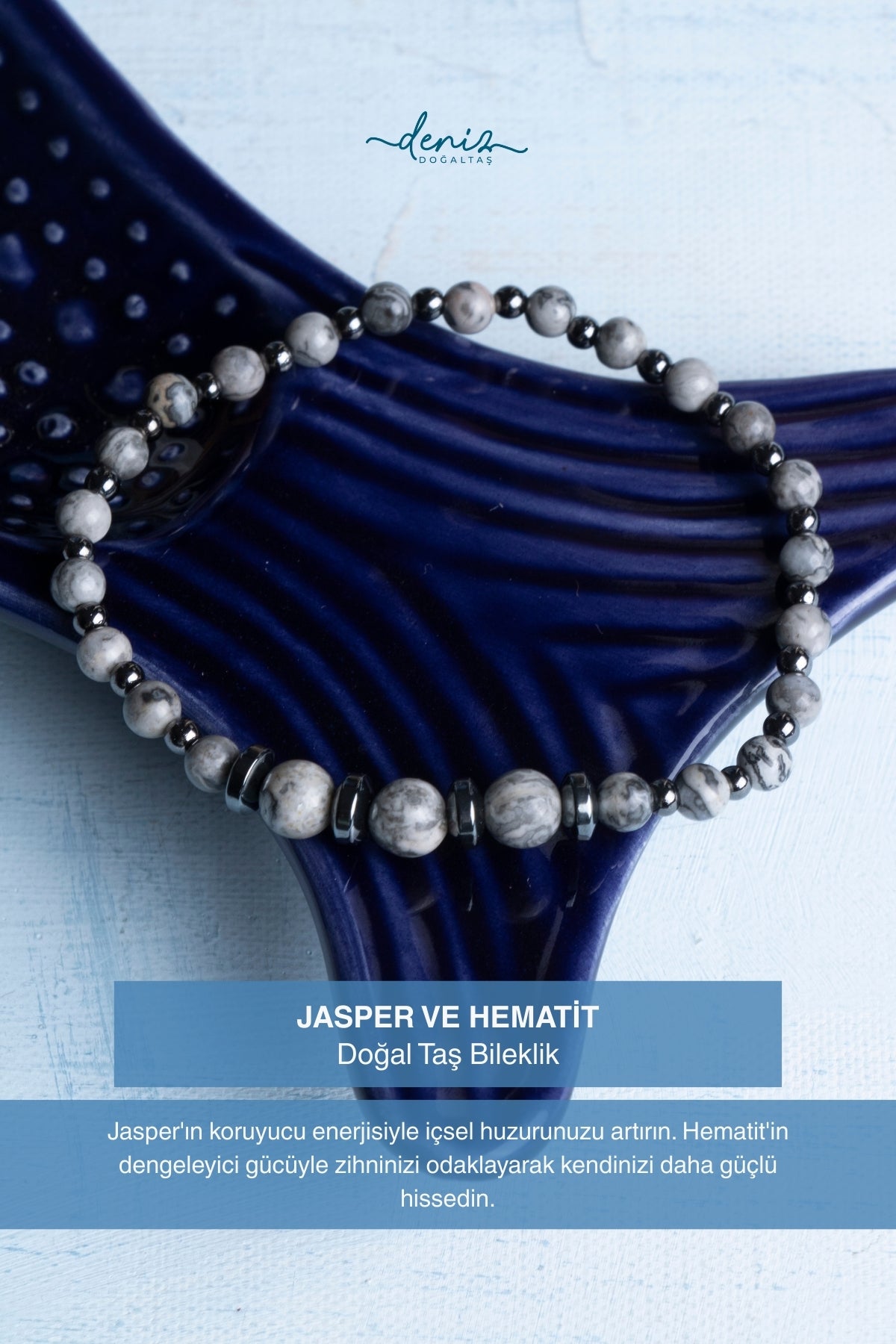 Sertifikalı Jasper Hematit Doğal Taş Bileklik (4-6mm Taşlar)