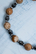 Sertifikalı Jasper ve Hematit Doğal Taş Bileklik