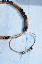 Sertifikalı Jasper ve Hematit Doğal Taş Makrome Bileklik