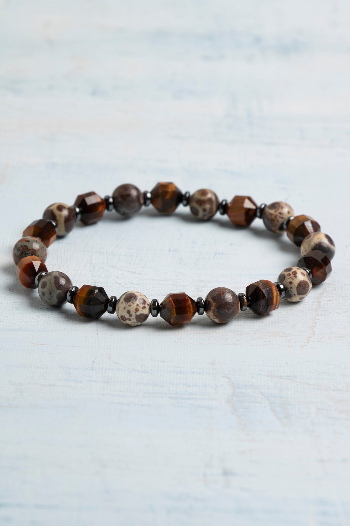 Sertifikalı Jasper ve Kaplan Gözü Doğal Taş Bileklik