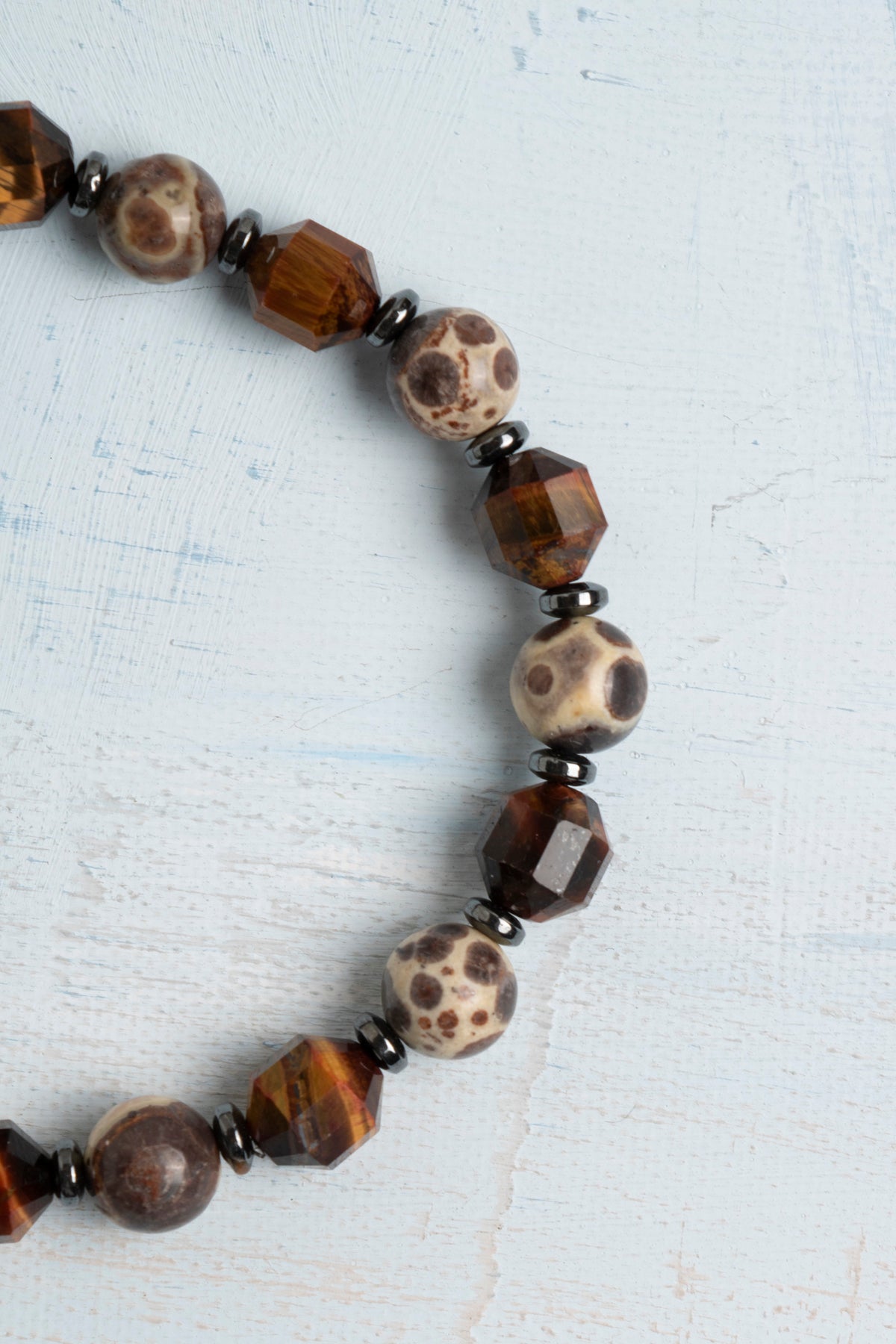 Sertifikalı Jasper ve Kaplan Gözü Doğal Taş Bileklik