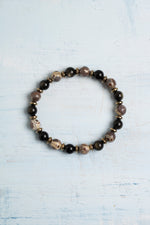 "Sertifikalı Jasper ve Obsidyen Doğal Taş Bileklik "
