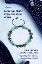 Sertifikalı Kalp Çakrası Doğal Taş Bileklik