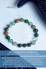 Sertifikalı Kalp Çakrası Doğal Taş Bileklik