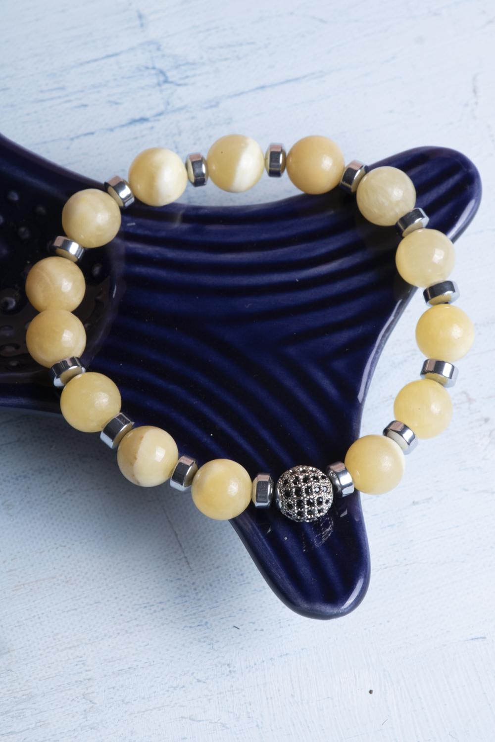 Sertifikalı Kalsit Doğal Taş Bileklik