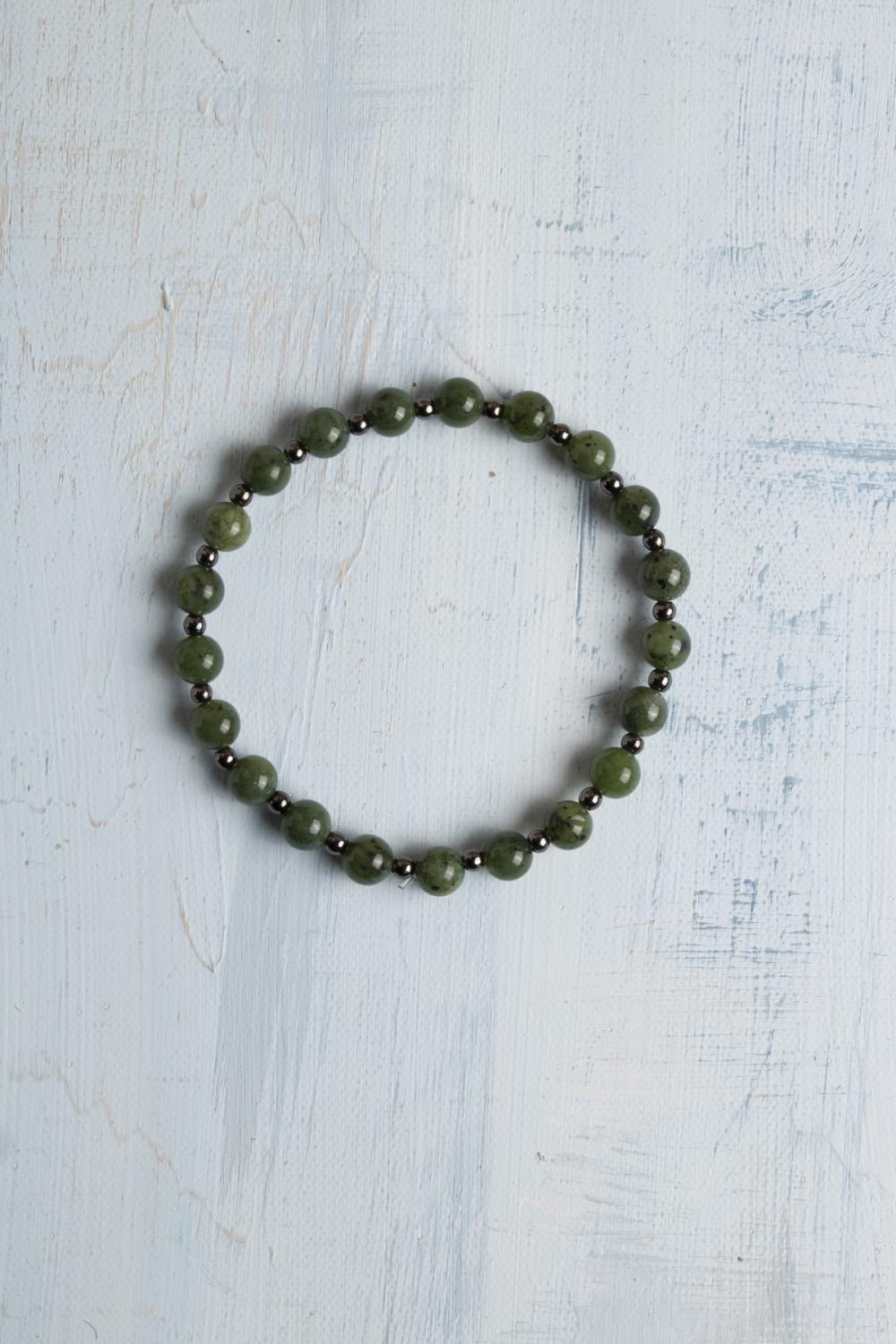 Sertifikalı Kanada Yeşim Doğal Taş Bileklik