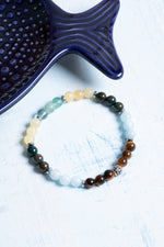 Sertifikalı Kaplan Gözü Akuamarin Kan Taşı Kalsit Florit Balık Burcu Bileklik