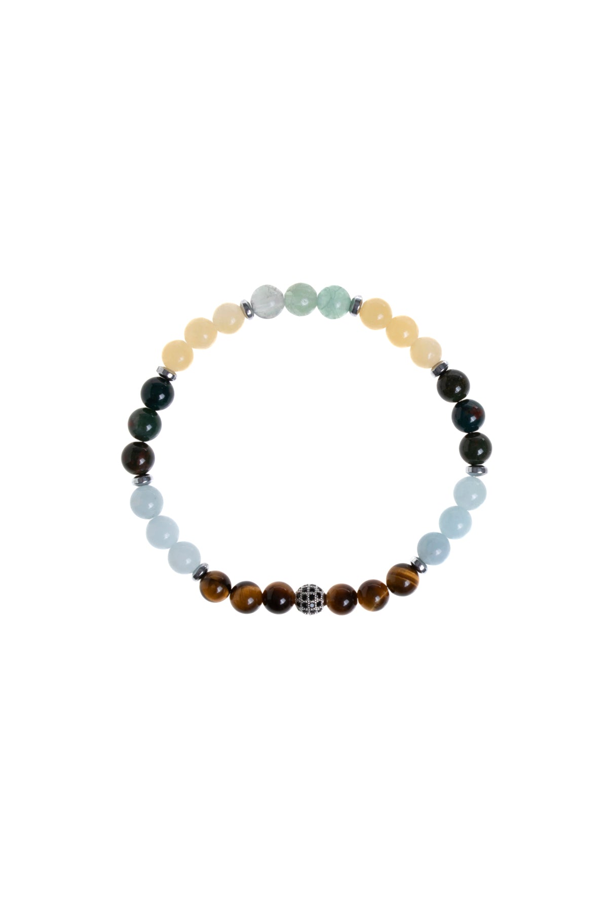 Sertifikalı Kaplan Gözü Akuamarin Kan Taşı Kalsit Florit Balık Burcu Bileklik