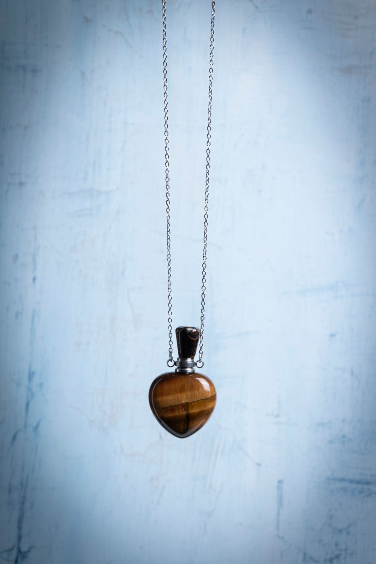 Sertifikalı Kaplan Gözü Doğal Taş Esans Şişesi / Kolye 2