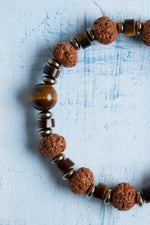 Sertifikalı Kaplan Gözü ve Hematit Taşlı Rudraksha Bileklik