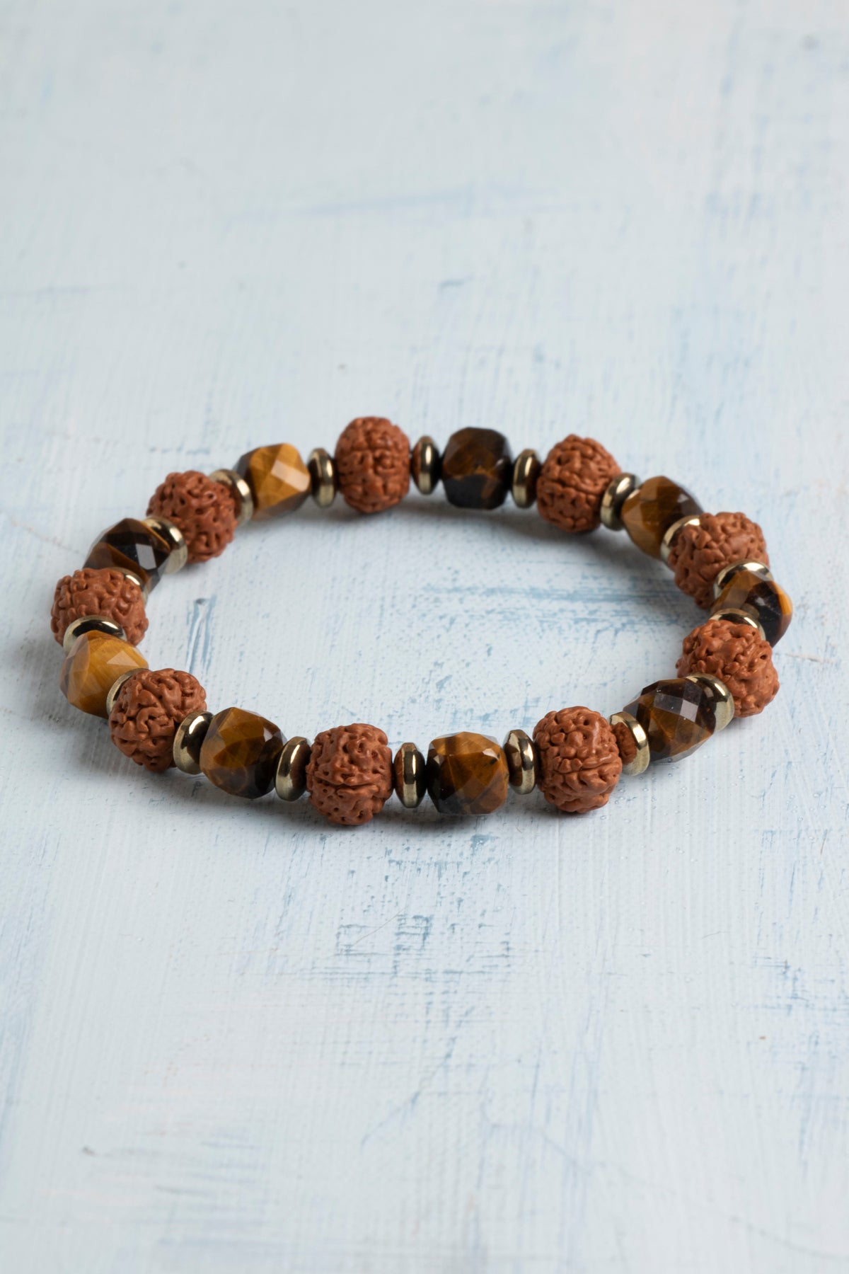 Sertifikalı Kaplan Gözü ve Rudraksha Tohumu Bileklik