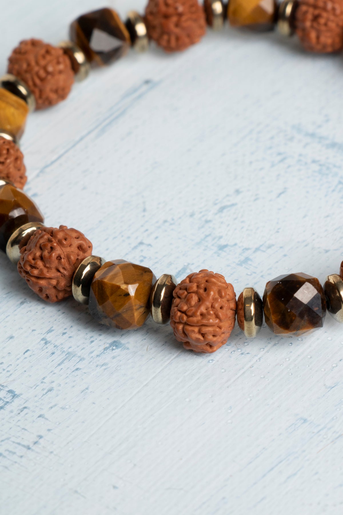 Sertifikalı Kaplan Gözü ve Rudraksha Tohumu Bileklik