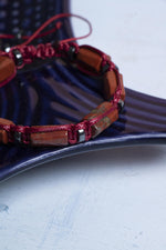 Sertifikalı Makrome Kırmızı Jasper Doğal Taş Bileklik