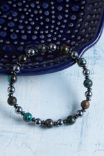 Sertifikalı Krizokol, Trehartz ve Hematit Doğal Taş Bileklik