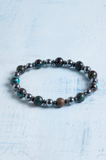 Sertifikalı Krizokol, Trehartz ve Hematit Doğal Taş Bileklik