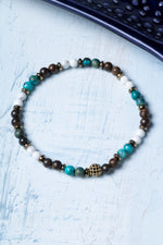 Sertifikalı Krizokol Hematit Havlit Bronzit Doğal Taş Bileklik