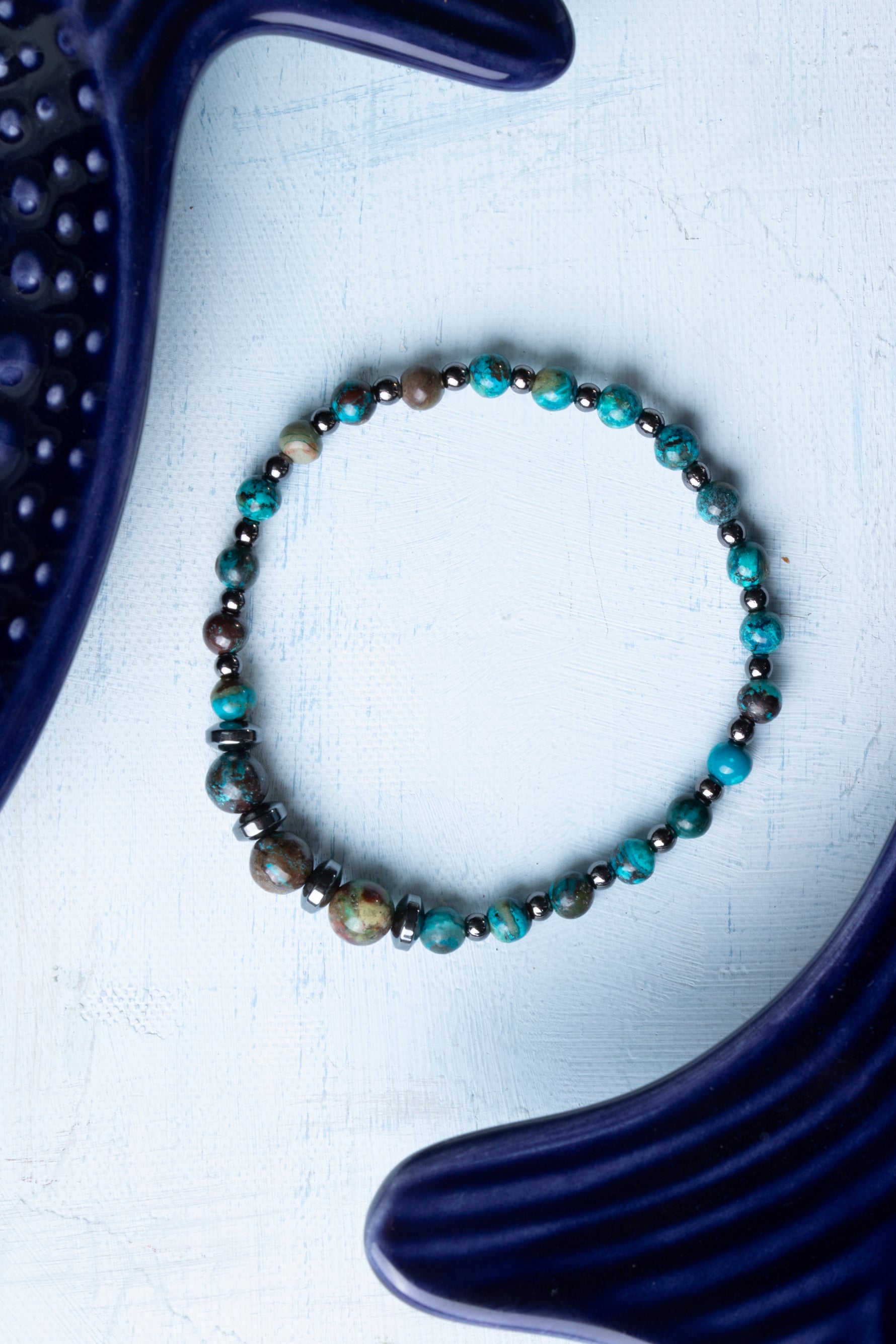 Sertifikalı Krizokol ve Hematit Doğal Taş Bileklik