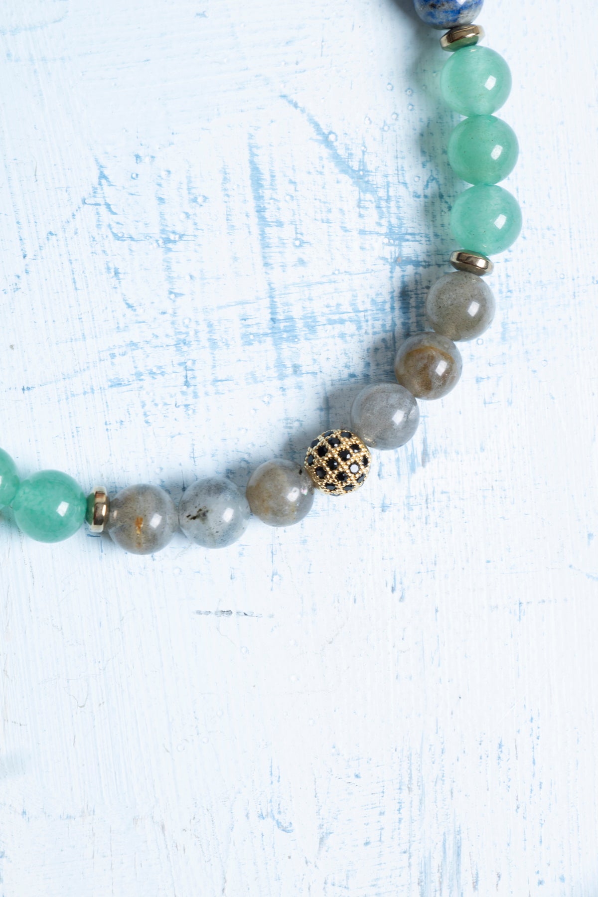 Sertifikalı Labradorit, Aventurin, Lapis Lazuli, Ametist, Jasper ve Hematit Yay Burcu Bileklik