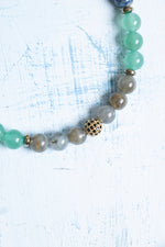 Sertifikalı Labradorit, Aventurin, Lapis Lazuli, Ametist, Jasper ve Hematit Yay Burcu Bileklik