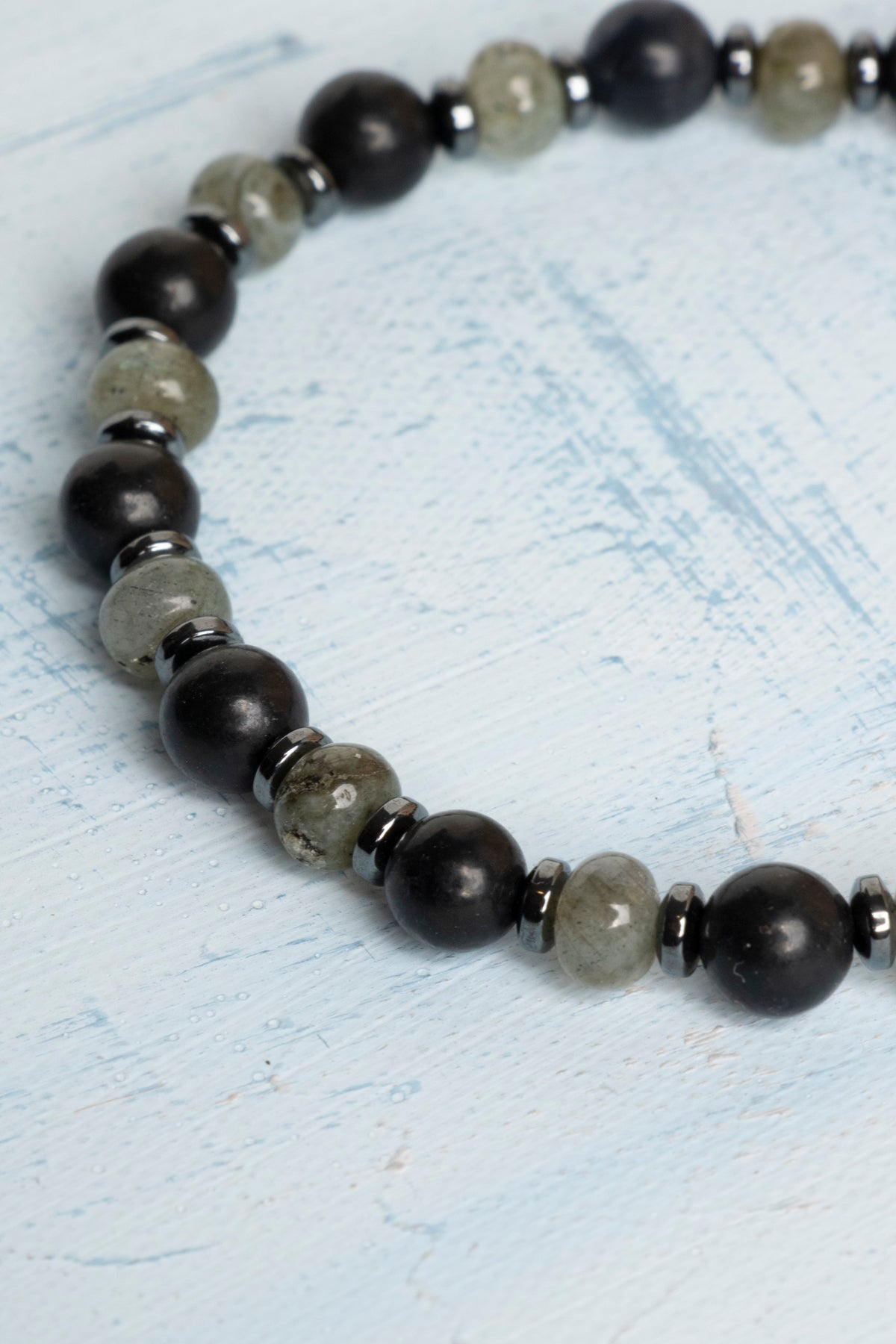 Sertifikalı Labradorit ve Şungit Doğal Taş Bileklik