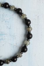 Sertifikalı Labradorit ve Şungit Doğal Taş Bileklik