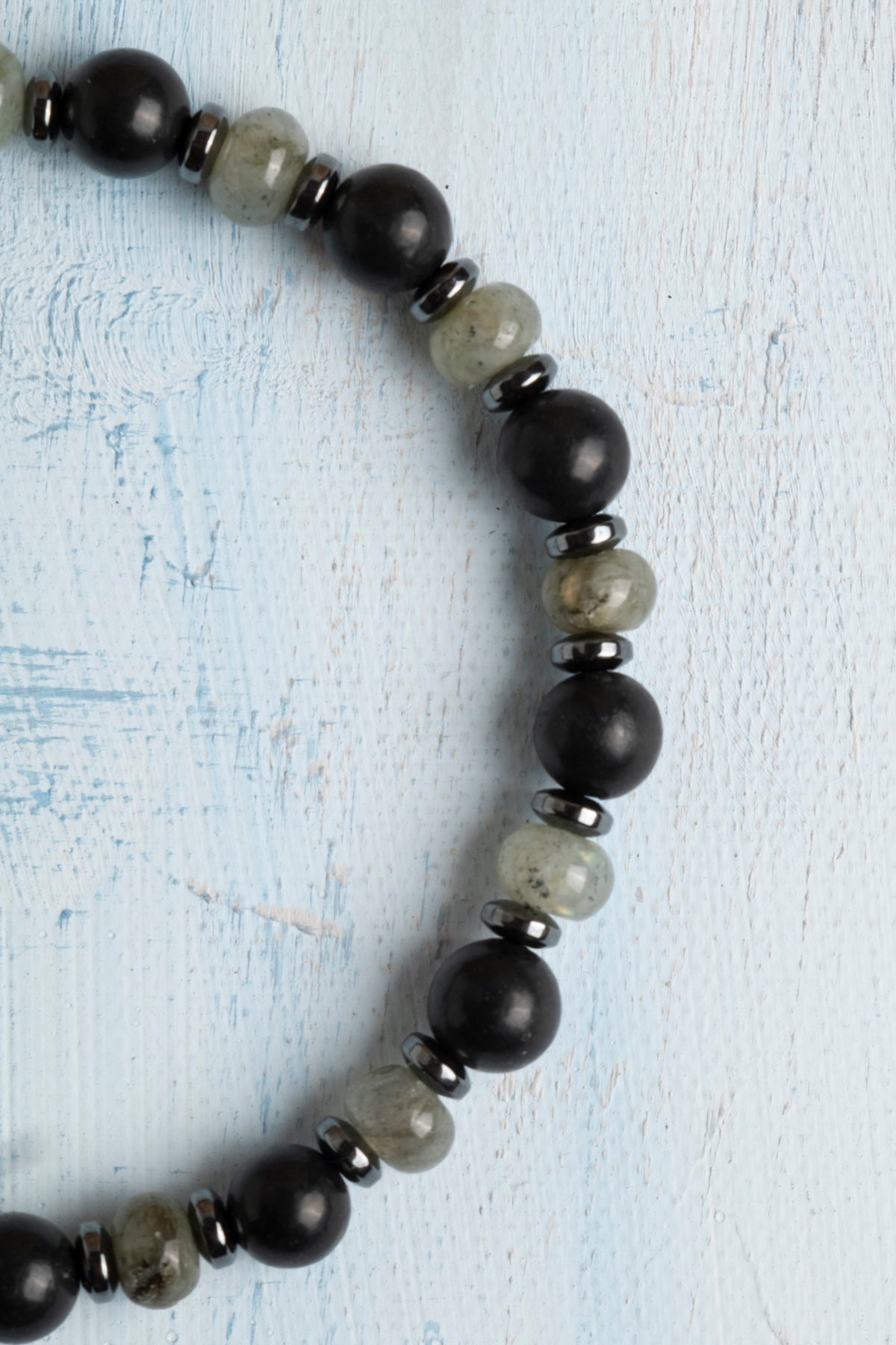 Sertifikalı Labradorit ve Şungit Doğal Taş Bileklik