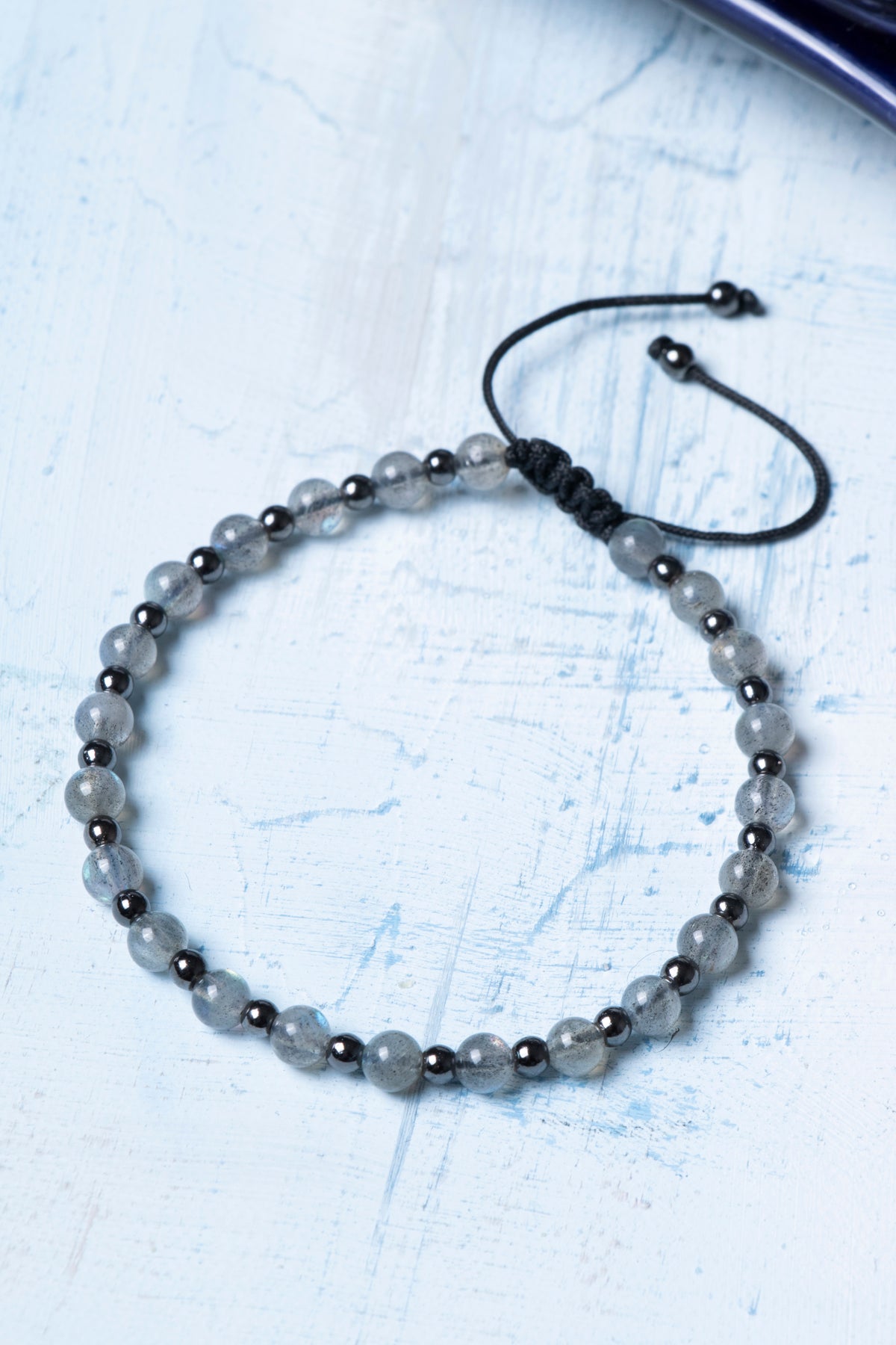 Sertifikalı Labrodorite Hematit Doğal Taş Bileklik