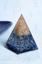 Sertifikalı Lapis Lazuli - Sitrin Ağaçlı Piramit Vizyon Piramidi  S.K:0036