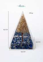 Sertifikalı Lapis Lazuli - Sitrin Ağaçlı Piramit Vizyon Piramidi  S.K:0036