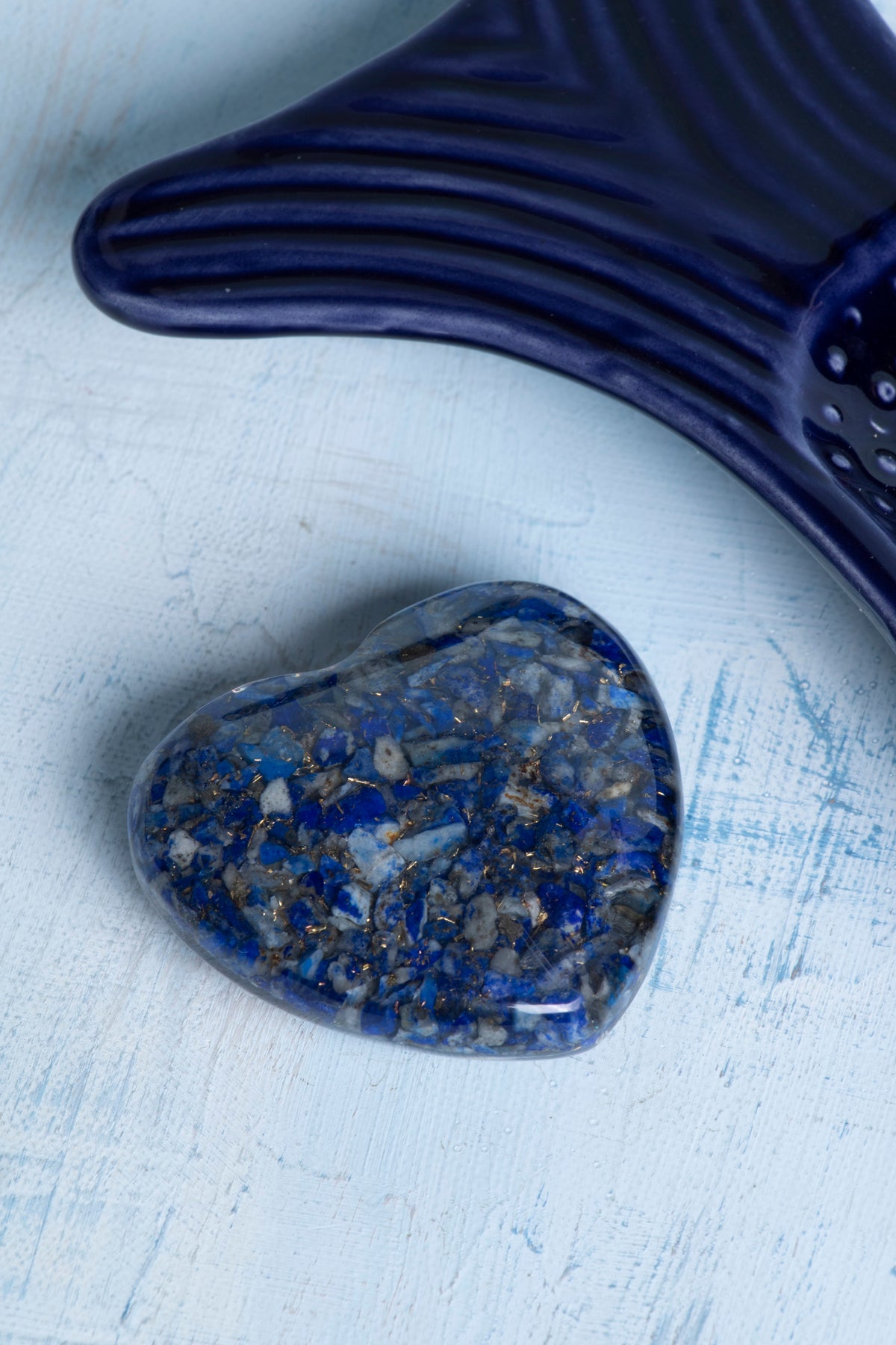 Sertifikalı Lapis Lazuli Doğal Taş Bilgelik ve Karar Alma Kalbi S.K: 0041