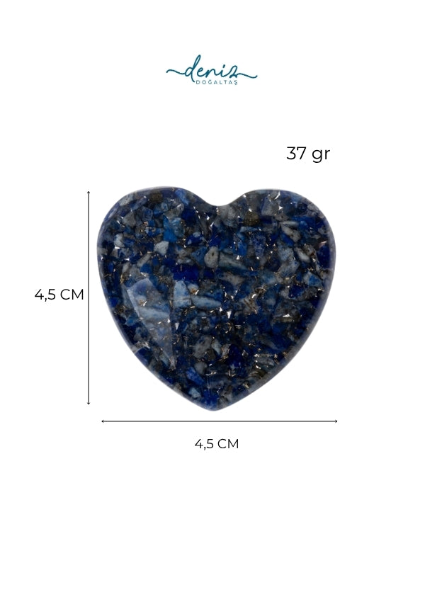 Sertifikalı Lapis Lazuli Doğal Taş Bilgelik ve Karar Alma Kalbi S.K: 0041