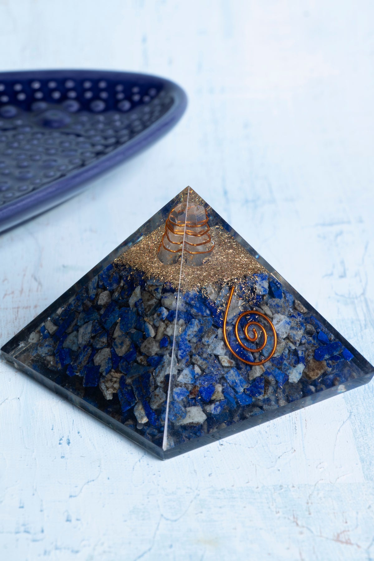 Sertifikalı Lapis Lazuli Doğal Taş Derin Bilgelik Piramidi S.K: 0024