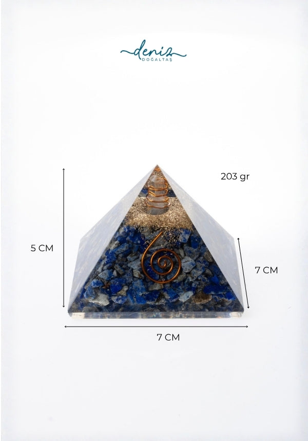 Sertifikalı Lapis Lazuli Doğal Taş Derin Bilgelik Piramidi S.K: 0024